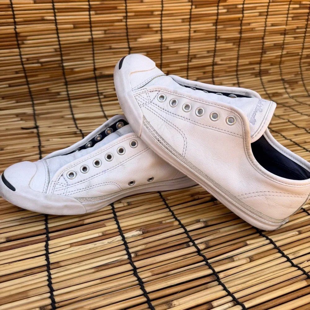 Converse Jack Purcell CP Leather White Low Top Sneakers Mens 6.5 Womens 8.5 - Picture 1 of 8